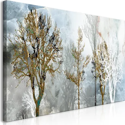 Produktbild von Wandbild Mega XXXL Wald 250x125 cm Einteiliger XXL-Format Kunstdruck zur Selbstmontage Leinwandbilder moderne Bilder DIY Wanddekoration Wohnung Deko Landschaft Bäume a-A-0423-ak-e