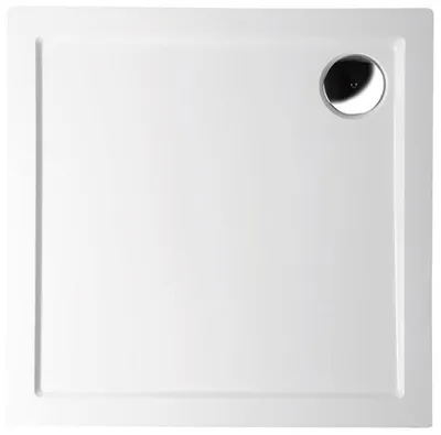 Produktbild von Polysan Gussmarmor-Duschwanne, Quadrat 100x100cm, weiß