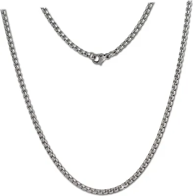 Produktbild von Amello Damen Coin Kette silber Halsschmuck 80cm Ankerkette Edelstahl D2ESC102J