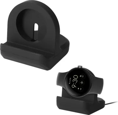 Produktbild von kwmobile Kabellose Ladestation kompatibel mit Google Pixel Watch 2 Halterung - Ladeständer-Halter für Smartwatch - Fitnesstracker Halter - Schwarz