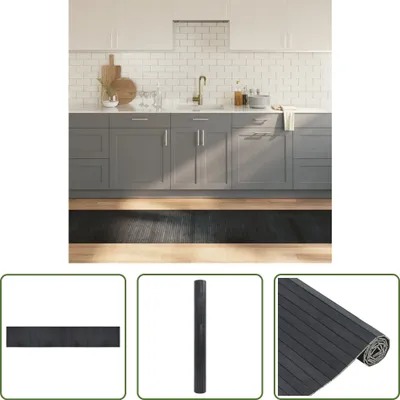 Produktbild von The Living Store Teppich Rechteckig Grau 70x400 cm Bambus