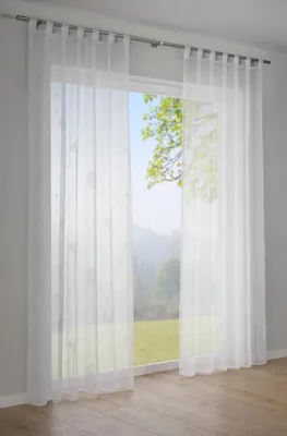 Produktbild von Sehlbach Schlaufenschal mit Gardinenband Pusteblume weiß 140 x 245 cm