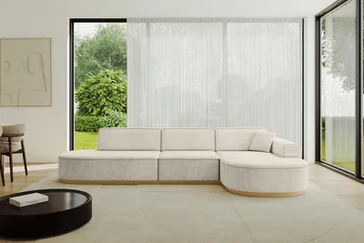 Produktbild von ALTDECOR Ecksofa in L-Form MARI-L2-v2 - 328x171x83 cm Beige - Corner Sofa Bett Eckcouch Couch Wohnlandschaft Cauchsofa