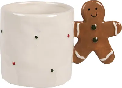 Produktbild von Becher Keramik Lebkuchenmann-Griff 15x9x9 cm Beige Braun Clayre & Eef