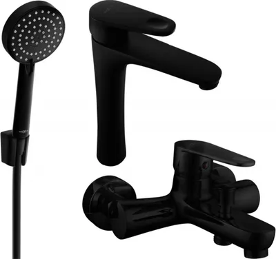 Produktbild von Mexen Kama R75 Badewannenset, Schwarz - 72513R75-70