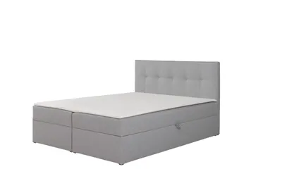 Obrázek produktu pro Ravio Boxspringbett Toronto 160x200 s úložným prostorem, čalouněná postel s matrací Bonell a topperem – luxus pro vaši ložnici, Herbi – šedá