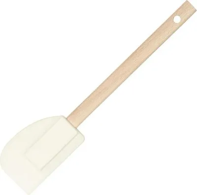 Image de Accessoires de cuisine Spatule ronde en silicone - manche en hêtre - 28cm