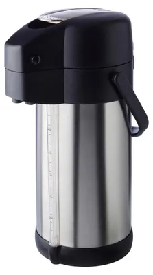 Produktbild von APS 10916 Pump-Isolierkanne PREMIUM, für 24 Tassen (3 Liter), doppelwandig, Drehverschluss, Pumpmechanismus, inkl. 4 Beschriftungsclips