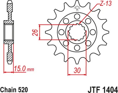 Zdjęcie produktu dla Pignon JT 16T 520 JTF1404.16