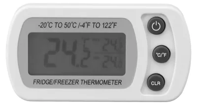 Immagine prodotto di 2 termometri digitali impermeabili per frigorifero – 20–50 ℃ Congelatore bianco
