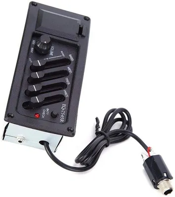 Imagen del producto de Preamplificador y ecualizador para guitarra - 4 bandas - para guitarras acústicas - estilo folk clásico - con soporte para pastillas - ideal para guitarras folk clásicas