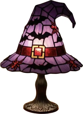 Produktbild von Hexenhut-Lampe, gebeiztes Harz, Gothic-Zaubererhut, LED-Nachtlicht, gruselige kleine Tischlampe für Innenschlafzimmer, Halloween-Dekor