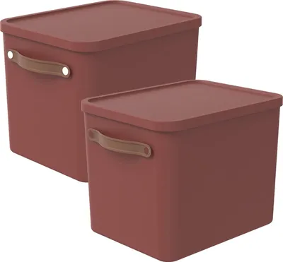Produktbild von Rotho 2er-Set Aufbewahrungsbox 27L Maloja - Kunststoffbox mit Deckel - Stapelbox 40,0 x 29,0 x 29,5 cm - Plastikbox Ordnungsbox Allzweckkiste