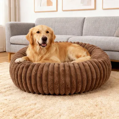 Produktbild von Donutförmiges Tierbett für Hunde und Katzen, Waschbar und Beruhigend
