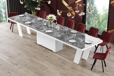 Produktbild von Design Esstisch Tisch HEG-111 Hochglanz XXL ausziehbar 160 bis 412 cm