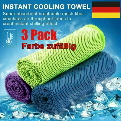Produktbild von 3X Kühlendes Sporthandtuch Fitness Abkühlung Handtuch Kühlhandtuch Kühltuch Cooling Towel Sport Fitness Sporthandtücher