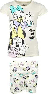 Produktbild von Disney Minnie Maus Kinder kurzarm Schlafanzug Pyjama Shirt Shorts – Gelb / 134