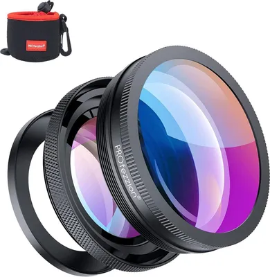 Image de PROfezzion Objectif grand angle macro 2-en-1 pour Sony Canon - Compatible avec ZV-1 DSC-RX100 G7X Mark II III G5X Mark II ZV-E10