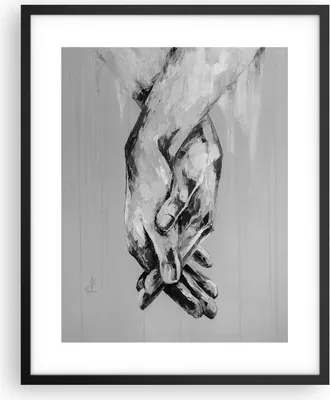 Produktbild von Gerahmtes Poster - Schwarzer Rahmen - Handschriftlich Hände Schwarzweiß - 40x50 cm - Wand Bild - Wanddeko - Wandbilder - Kunstposter - Wandposter - Bilderrahmen - Bilder - Kunstdruck - P2BPA40x50-4566