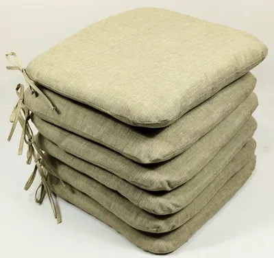 Produktbild von Rattani Sitzkissen Stuhlkissen Billy 40 x 40 cm soft grau, Set 6