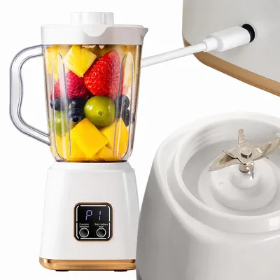 Zdjęcie produktu dla Blender do smoothie koktail kubek przenośny USB 600 ml biały bezprzewodowy blender turystyczny do shakeów i soków