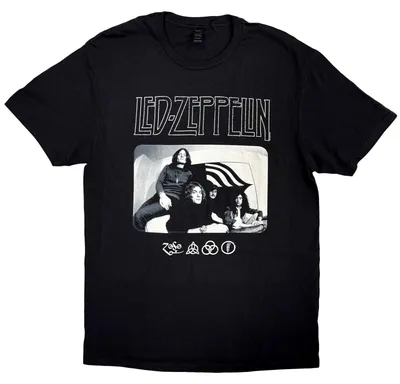 Image de Led Zeppelin - T-shirt unie extra-large avec photo du logo Icon - Noir