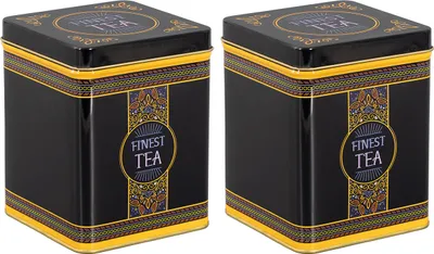 Produktbild von tea4chill Teedosen / Kaffeedosen / Vorratsdosen Set „Finest Tea“, 2 Dosen je 200g, Scharnierdeckel, vintage Design