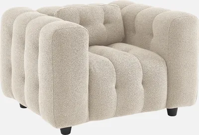 Produktbild von sweeek - Gepolsterter Sessel aus strukturiertem Bouclé-Stoff, 1-sitzig - Beige