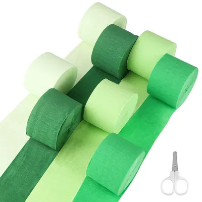 Krepppapier 8 Rollen, Grün, 4,5 cm x 25 m, Partydekoration