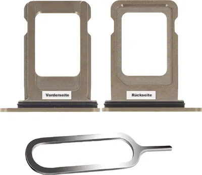 Produktbild von iPHONE 14 PRO / MAX SIM KARTEN HALTER TRAY ADAPTER FACH STECKER SLOT CARD + NADEL GOLD