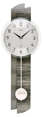Zdjęcie produktu dla Nowoczesny zegar ścienny w drewnianej obudowie - AMS Model: 5323