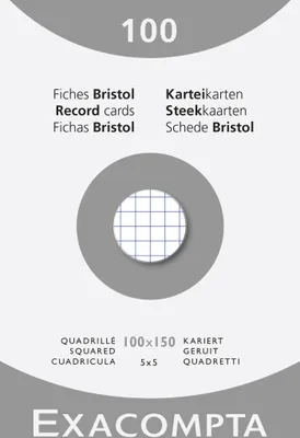 Produktbild von Exacompta Karteikarten 10x15 kariert weiss 100St Weiß - 13202E