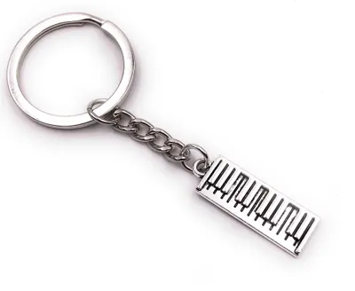 Zdjęcie produktu dla Onwomania brelok do kluczy fortepian klawiatura instrument muzyczny srebrny brelok do kluczy