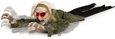 Produktbild von COSTWAY Halloween Zombie Deko, Groundbreaker Halloweendeko, Geräuschgesteuerte Halloween-Zombie-Skelett-Dekoration mit leuchtenden Augen & Sound