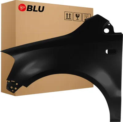 Zdjęcie produktu dla BLU Błotnik pasujący do VW Volkswagen Fox L041 LO41 Lewy Czarny Schwarz | 2005-2011 | Przedni Przód | Lakierowany | Gotowy do montażu | Stal