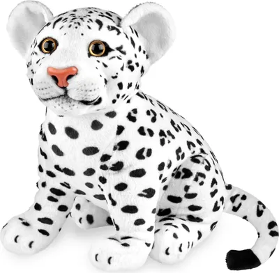 Immagine prodotto di BRUBAKER Leopardo - peluche da 30 cm - peluche per bambini - peluche per gatti grandi - peluche per bambini, bianco