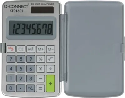 Image de Q-Connect® KF01602 Calculatrice de poche, 8 chiffres, grise