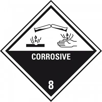 Produktbild von Dreifke® Aufkleber I Verpackungskennzeichen Kl.8 Corrosive, Folie, seewasserb...