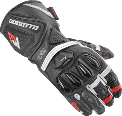 Produktbild von Bogotto Monza perforierte Motorradhandschuhe, schwarz/rot/weiß, XS