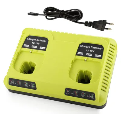 Image de Chargeur de secours 3A, 12V-18V, double port, pour batteries d'outils