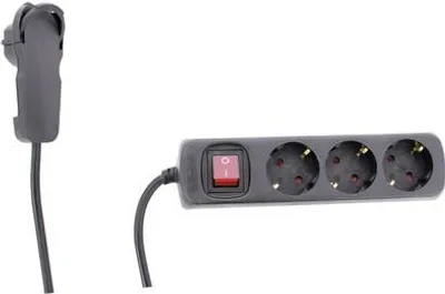 Produktbild von REV 0012326514 Steckdosenleiste mit Schalter 3fach Schwarz Schutzkontakt (0012326514)