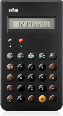 Produktbild von Braun Taschenrechner Retro-Kult-Taschenrechner, 8-stelliges Display, Automatische Abschaltung inklusive Hartschalen-Schiebecover und Batterie, Farbe schwarz