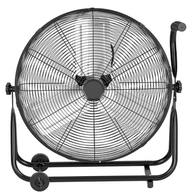 Obrázek produktu pro SucceBuy podlahový ventilátor Ø 609,6 mm, stojanový ventilátor s možností naklonění o 360° a 3 rychlostními stupni, přenosný válcový ventilátor s rukojetí, kolečky a kabelem o délce 1,6 m, ideální do garáže a skladu