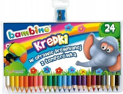 Produktbild von JUMBO Buntstifte 24 Farben im Holzrahmen + Anspitzer BAMBINO