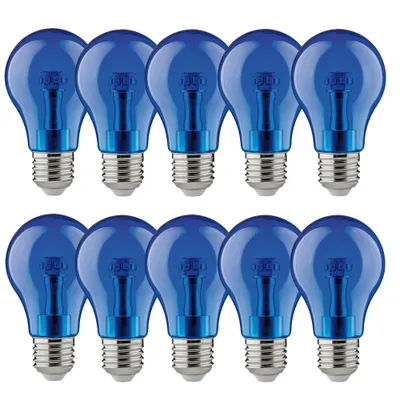 Image de 10 ampoules LED Paulmann en forme de poire 1 W E27 transparentes bleues
