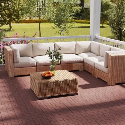 Produktbild von YZNAHRE Terrassenfliesen 11 Stück, 30x30 cm Balkon Bodenbelag Balkonfliesen mit Klicksystem Wetterfest in Holzoptik Klickfliesen Braun Terassenboden Fliesen für Balkon & Terrasse, Typ C