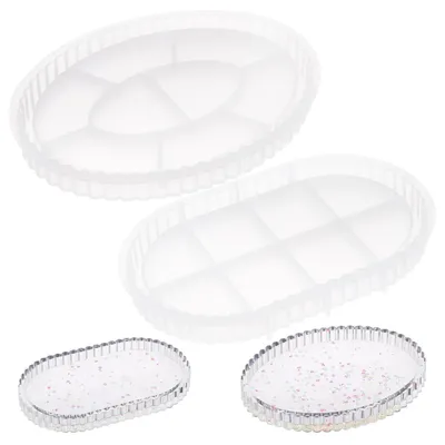 Image de Moules en silicone ovales, en forme de pastille, pour le coulage de résine époxy, de béton ou de plâtre, lot de 2