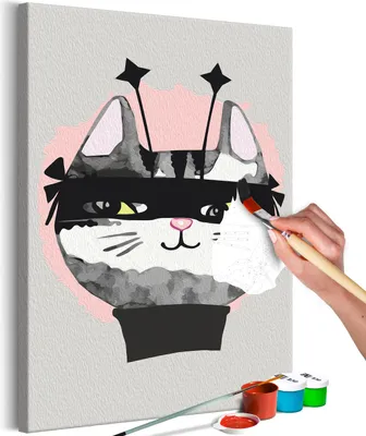 Produktbild von Vlies Malen nach Zahlen - The Cat Burglar 40x60 cm Für Kinder n-A-1525-d-a