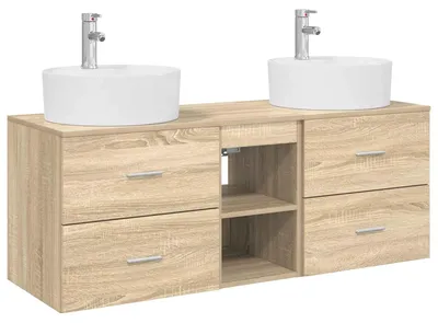 Imagen del producto de vidaXL Juego de 3 armarios para baño, estilo Sonoma, color roble, 49,5 x 44,5 x 65 cm
