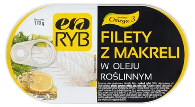 Zdjęcie produktu dla ERA RYB Filety z makreli w oleju roślinnym 170g Era Ryb 0,17 kg
